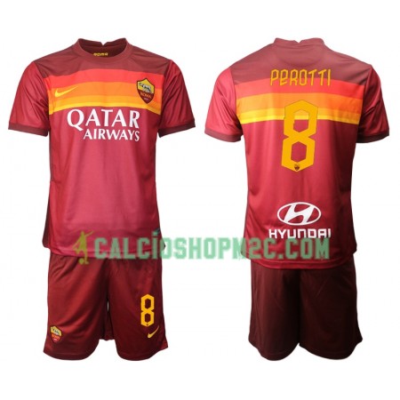 AS Roma Diego Perotti 8 Bambino Maglia Prima 2020/2021 Manica Corta (+ Pantaloncini)